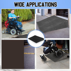 4″ Lightweight EVA Threshold Ramp for Wheelchairs, 800 lb Capacity, Non-Slip