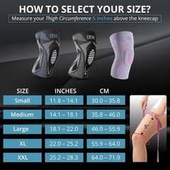 Knee Brace Compression Sleeve Support Joint Pain Arthritis Relief For Sport Gym