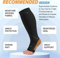 Lightweight 3-Pack Copper Compression Stockings – Open Toe for Active Lifestyles