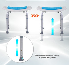 Adjustable Shower/Bath Stool w/ Handles Non-Slip 15.25-20.5″