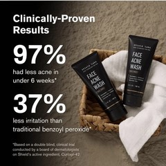 Shield Face Acne System For Men And Boys Easy 3-Step Clear Skin Kit 4 Benzoyl