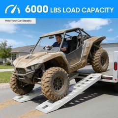 2Pcs 60″x12″ Aluminum 6000 LBS Truck Car Auto Trailer Ramps Hook End Knife New