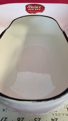 Vintage 1940s Jones Relax White Black Edge Porcelain Enamel Metal Bed Pan
