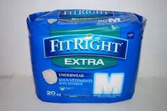 20 Count FitRight Underwear Unisex Adult M Extra Absorbency Incontinence