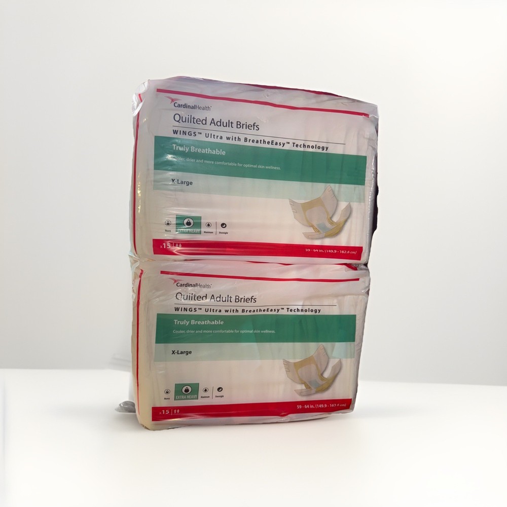 30 Adult Incontinence Underwear Briefs Diapers, Cardinal Health XL 59-64”