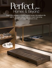 One Step Stool for Elderly (35″ Length) – Acacia Wood High Riser Step Stool w