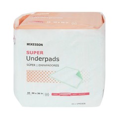 McKesson UPMD3036 30x36in Fluff/Polymer Disposable Underpads – 10×10 Case