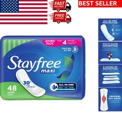 Maxi Ultra-Absorbent Leak-Proof Pads – 48 Pack for Heavy Menstrual Flow