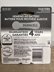 Duracell Size 675 Hearing Aid Batteries 6 Pack 03/2026 Zinc Air