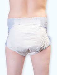 2-Pack of Kiddo Junior Plus Blue 2-Tape Plastic Backed Diaper Size Medium ABDL