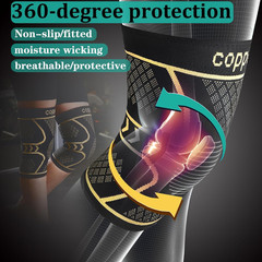 Copper Knee Braces for Women and Men 2 Pack, Knee Compression Sleeve for Knee Pa