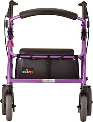 NOVA Zoom 18″ Seat Hght Foldable Rolling Walker Rollator 8″ Whls-OPENBOX PURPLE