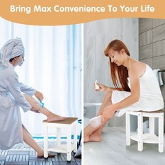 2-Tier Waterproof Anti-fading Shower Stool Corner Shower for Indoor Outdoor