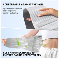 AUTOSAGE Adjustable Back Brace-Size M(Belly 29.5-37.4 in),360° Medium, Gray