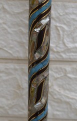 Handcrafted Egyptian Stick, Turquoise & Mother of Pearl Inlaid Wood Walking Cane