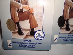 Jobst Mens Medium Moderate Compression Therapeutic Socks Black Khaki Closed Knee