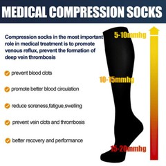 6x Compression Socks With Arch Graduated Support Sox 20-30 mmgh For Women Men