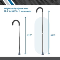 BodyMed Aluminum Adjustable Cane With Vinyl Grip Handle, Adjusts 30″-39″
