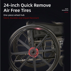 Folding Manual Transport Wheelchair, 20 “ Seat With Front and Rear Locking Hand