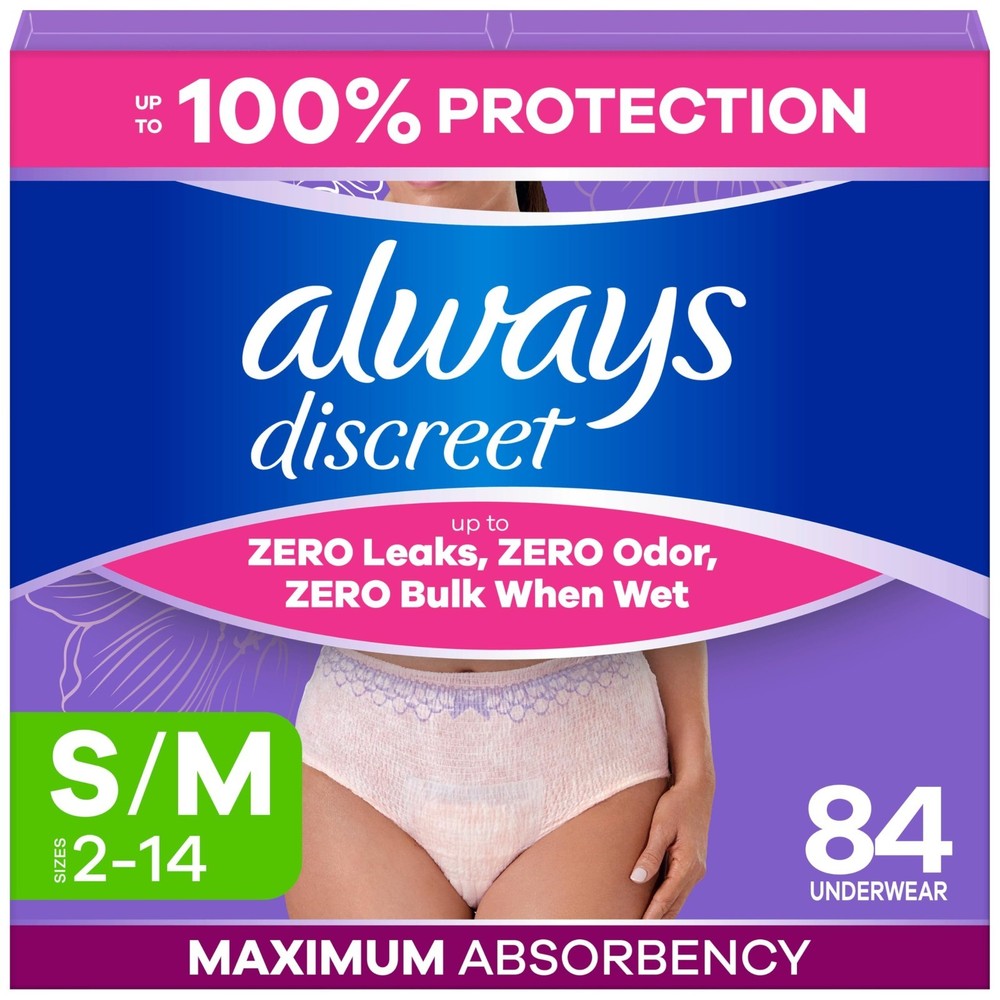 Always Discreet Adult Diapers for Women, Incontinence Underwear, Postpartum Esse