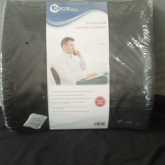 Roscoe Contoured Lumbar Cushion Ergonomic Contoured Removable Cover Black