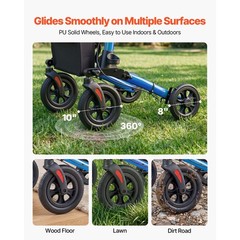Uimoso Compact 3-Fold Rollator Walker for Seniors, Supports Up to 300 lbs