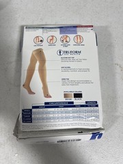 Truform Compression Stockings Thigh High Open Toe 20-30 MmHg Black Box Wear