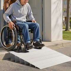 VEVOR Door Threshold Ramp 6 in Rise Threshold Ramp for Wheelchair Rated 800 lbs