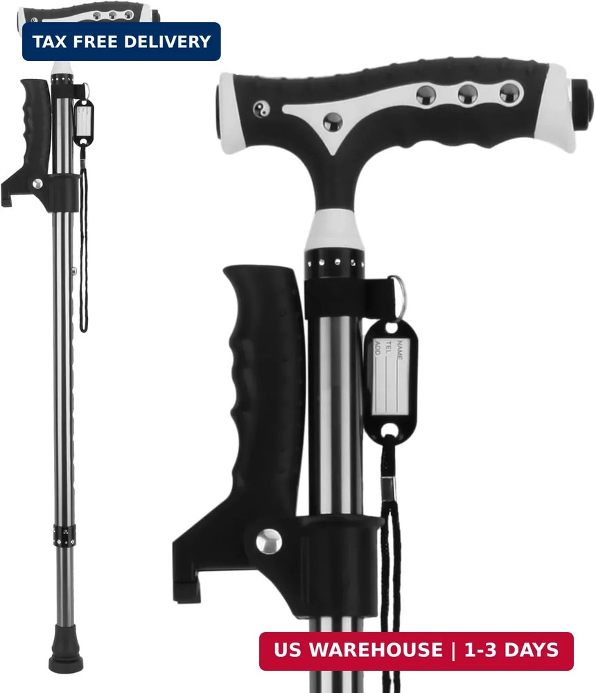 Hold 440 Lbs Walking Cane for Men & Women Aluminum Alloy Lightweight Height Adju