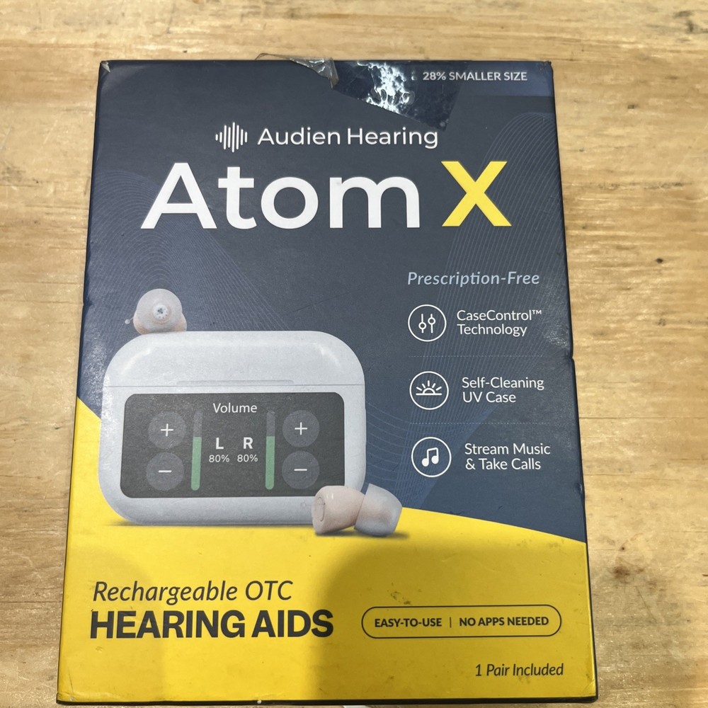 Audien Hearing ATOM X -Rechargeable OTC Hearing Aids Bluetooth – New