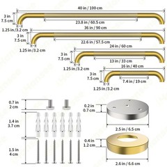Gold Safety Grab Bars 4 Pack, Anti-Slip Shower Bar Bundle 16″, 24″, 36″, 40″ …