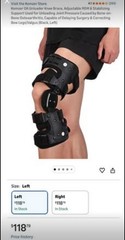 Komzer OA Unloader Knee Brace Adjustable Medical Grade Universal Left Black