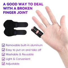 Bozenu 2 PCS Small Finger Splint, Adjustable Trigger One Size, Black(2PCS)