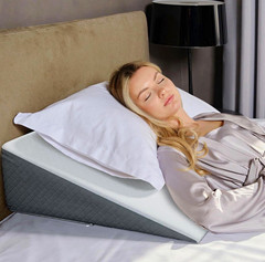 Kölbs Bed Wedge Pillow Jacquard White/Gray 24x24x7.5 Machine Washable
