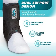 Med Spec ASO Ankle Stabilizer (LG, Black) – Ankle Brace for Sprained Ankle