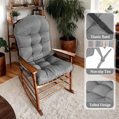 Adirondack Chair Cushion, Thick Indoor/Outdoor Rocking 44x19in, Dark Grey