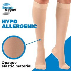 ABSOLUTE SUPPORT Made in USA – Opaque Compression Socks for 30-40mmHg, Beige