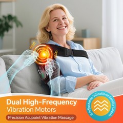 Red Light Shoulder Massager Pain Relief with 4 Heating Levels, 3 Vibration Modes