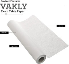 Exam Table Paper – 18“x125’ Disposable Standard White Textured Crepe Medical…