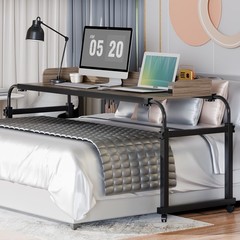 Overbed Table with 360° Wheels Over Bed Table King Queen Laptop Computer Desk