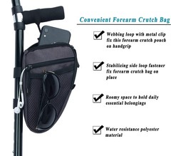Forearm Crutch Bag Lightweight and Waterproof 1 Count (Pack of 1), Dark Grey