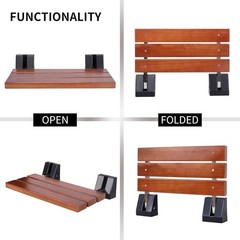 Folding Shower Seat Wall Mounted 20x15in Square Tube