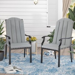 Minventiss Adirondack Chair Cushion Set of 2 Indoor 19.7×18.9×1.5, Grey
