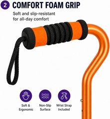 Sky MedSupply Int’l Corp Standard Offset Walking Cane Adjustable, Aluminum Or…