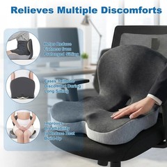 Memory Foam Office Chair Cushion L-Shaped Integrated Seat Cushion Lumbar Support