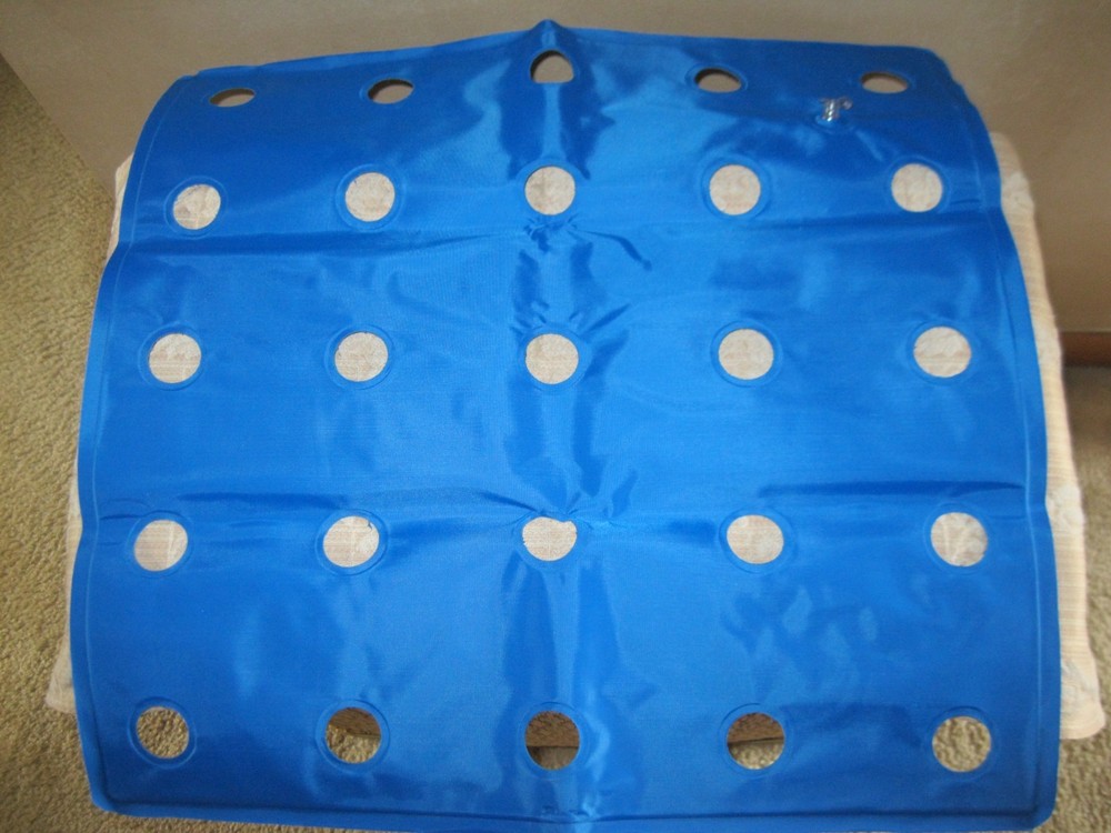 Inflatable Seat Cushion 18 x 18 Inch Blue Vinyl Portable Wheelchair