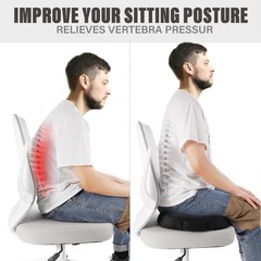 Memory Foam Seat Cushion for Office Chair & Car – Tailbone Pain Relief Pad, Gift