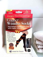Copper Energy Knee High Compression Wonder Socks Size L/XL – Black