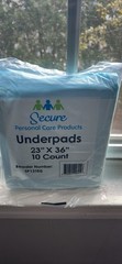 Secure Personal Care Underpads 23″ X 36″ Lot Of 3 PACKS =30 Pads Sealed