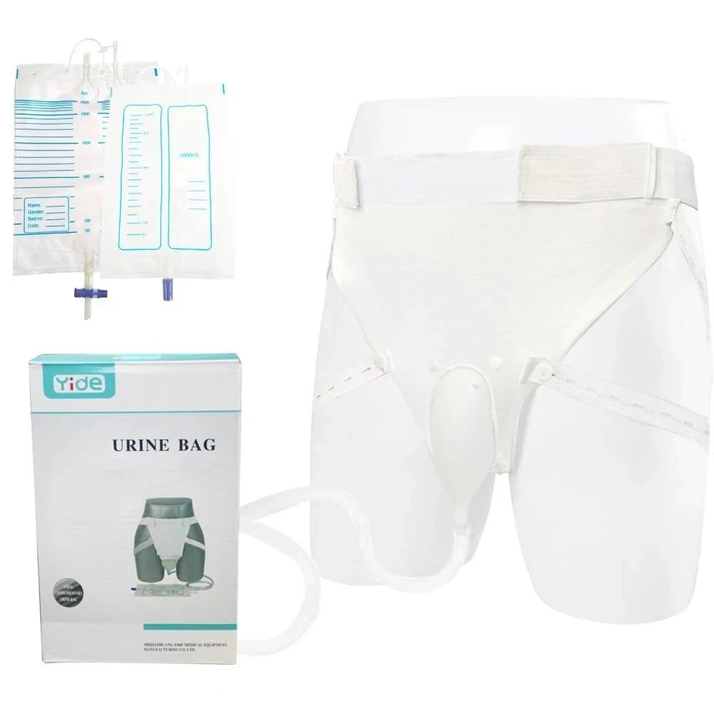 Urine Collection Bag Wearable Urinal for Men Portable Male Women, White
